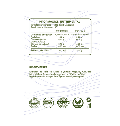 Maca | 90 cápsulas